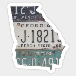 Vintage Georgia License Plates Sticker